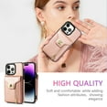 thumbnail image 2 of Decase Zipper Wallet Case for iPhone 14, Crossbody Luxury PU Leather Shockproof Adjustable & Detachable Shoulder Strap with Card Slot Phone Case Cover, rosegold, 2 of 8