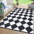 thumbnail image 1 of Nanan 10x14 Waterproof Outdoor Rug, Classic Checkered Pattern, All-Weather Patio Mat, UV Resistant, Stain Resistant, Easy Clean Plastic Rug for Yard, Deck, Balcony, Camping,Black White, 1 of 8