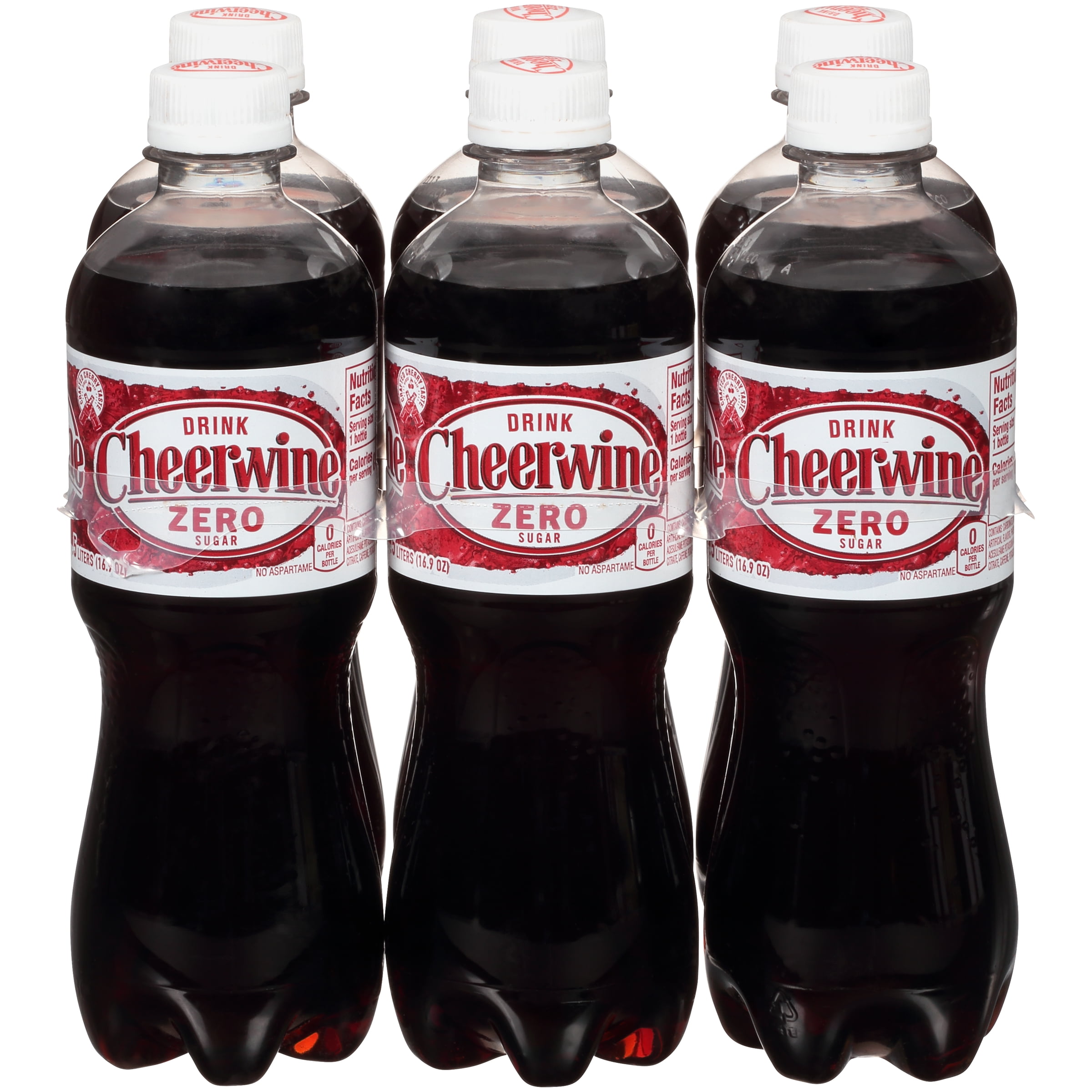 (4 pack) Diet Cheerwine Cherry Cola Soda Pop, 16.9 Fl Oz, 6 Pack Bottles