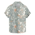 thumbnail image 3 of JURANMO Men's Hawaiian Short Sleeve Button Down Shirt Summer Tropical Flower Parrot Print Beach Aloha Party Wear Shirt Daily Sales Clearance Blue XXL, 3 of 6