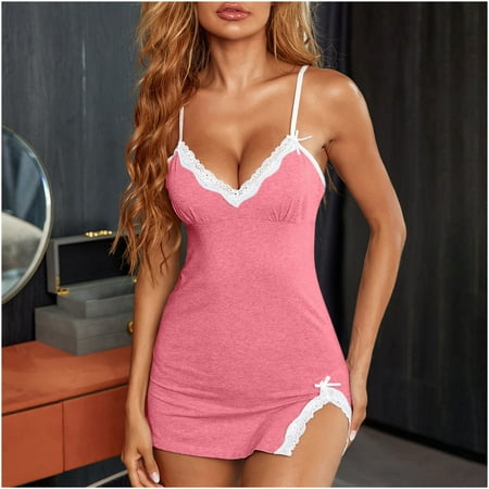 

Danhjin Lingerie for Women Womens Comfortable Cotten Sexy Sling Dress Lace V-Neck Underwear Lingerie Sets Nightdress Sexy Lingerie for Women - Summer Savings Clearance