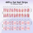 thumbnail image 5 of DUKASOU 44Pcs Upgraded Gloss Gel Nail Polish Strips UV Free, Pink Flower Gold Glitter Stick on Nail Strips, DIY Finger Full Nails Wraps Manicure Nail Art Stickers for Adults, 5 of 7