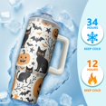thumbnail image 4 of Halloween Tumbler 30 oz with Handle and Straw Haunted Ghost Travel Cup Halloween Birthday Gifts for Women Insulated Mug, 4 of 5