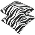 thumbnail image 2 of Black and White Zebra print striped Pillow Covers 18x18 in Couch Pillow Case Sets of 2 Modern Decorative Square Throw Pillows for Home Living Room Bedroom Bed Cushion Outdoor, 2 of 6