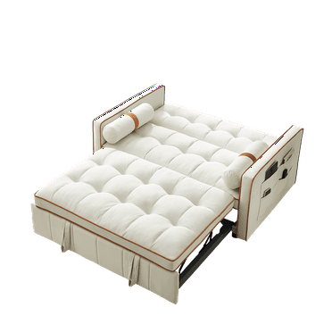 Newboti Furniture Modern 55.5" Pull Out Sleep Sofa Bed 2 Seater Loveseats Sofa Couch with side pockets, Adjsutable Backrest and Lumbar Pillows for Apartment Office Living Room 85588