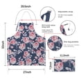 thumbnail image 7 of Pioneer Flower Floral Print Pattern Apron-Garden Aprons for Women with Pockets-Cotton Linen Waterproof Kitchen Cooking Gardening Aprons Adjustable for Kitchen,Cooking,BBQ and Salon 33x27 Inch, 7 of 7