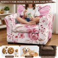thumbnail image 5 of Psesaysky Pink Butterfly and Floral Couch Covers for Living Room, 2 Piece Individual Cushion Cover Brushed Armchair Covers Stretch for Pet, 5 of 8