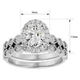 thumbnail image 5 of SuperJeweler 1 1/2 Carat Oval Shape Moissanite Bridal Set In 14 Karat White Gold For Women, 5 of 6