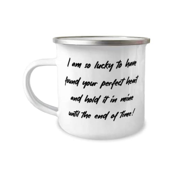 Unique Wife Gifts, I am so lucky to have found your perfect heart and hold it in mine until!, Unique 12oz Camper Mug For Wife From Husband