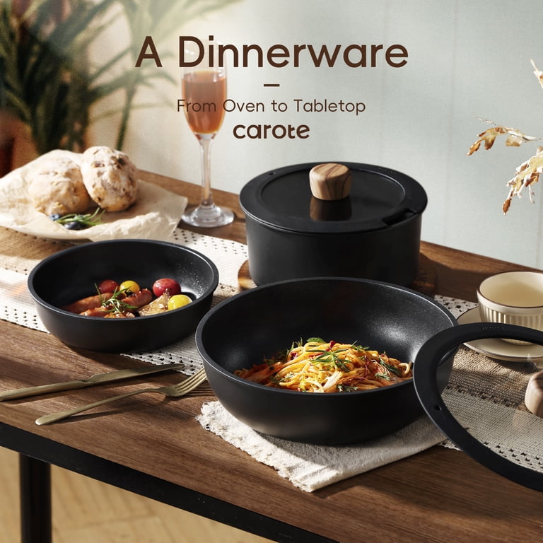 carote ワンハンドル 8点セット Carote 8 Pcs Nonstick Cookware Set, Detachable Handle, Dishwasher