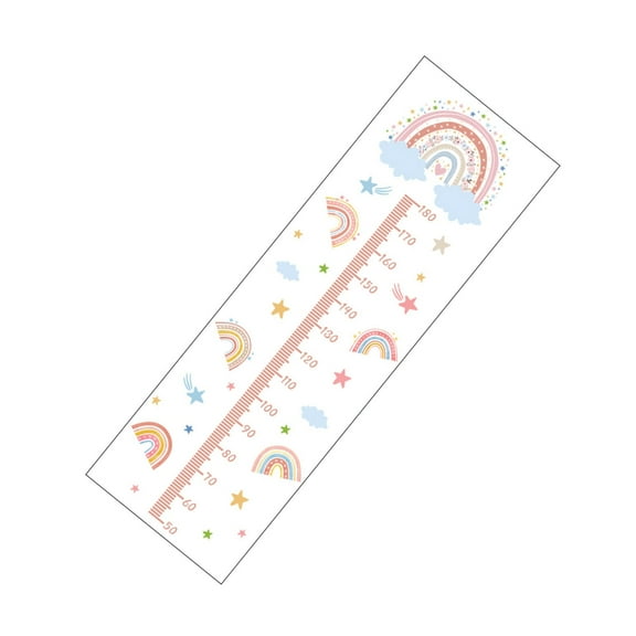 CIYISON Cartoon Rainbow Themed Growth Chart Wall Sticker for Kids Self Adhesive Child Height Measurement Ruler Wall Decal Set
