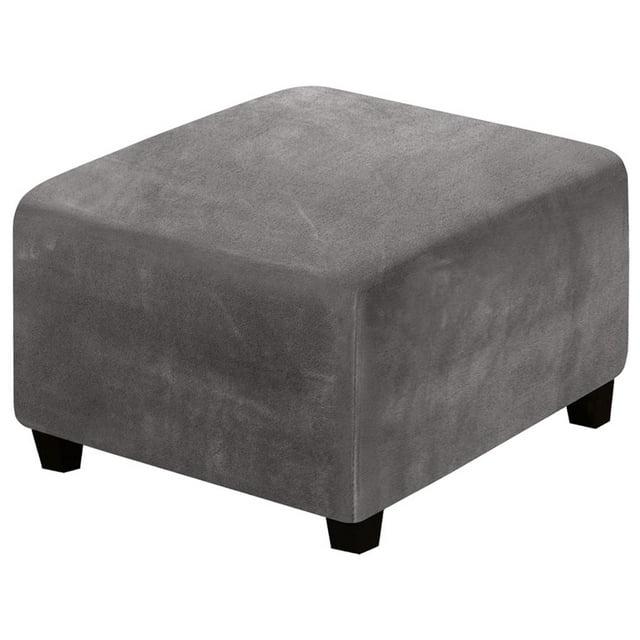 Elastic Footrest Low Sofa Solid Square Sofa Step Stool Cover Dustproof Furniture Gray