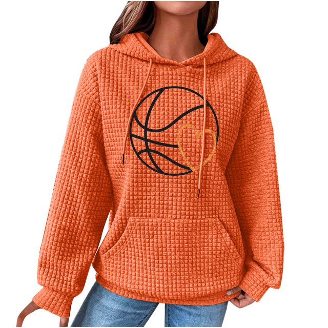 Sweats à Capuche pour Femmes à la Mode Femmes à Manches Longues Col Rond Femmes Sweat-Shirts à Capuche Tops Blouse en Vrac Cordon de Serrage Poche Sweat à Capuche