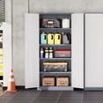 thumbnail image 3 of SOLAURA Metal Storage Office Cabinets with Locking Doors and Adjustable Shelves, 71 inch Tall Steel Storage Cabinet for Office, Home (Gray White), 3 of 9