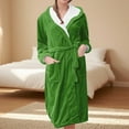 thumbnail image 2 of Women Robes Women's Fleece Plush Robe Long Warm Plush Bathrobe Loungewear Jacket Printed Comfort Robe Woman Flannel Pajamas, 2 of 5