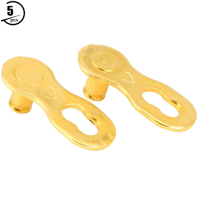 5 Pairs Steel Bike Chain Quick Release Link Magic Buckle Joint Speed Chains Connector(Gold 8 Speed )