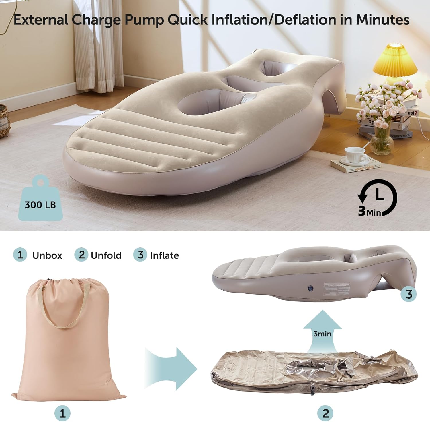 Aorsher Upgraded 70.87” Inflatable Pregnancy Pillow with Belly Hole, Portable Travel Maternity Pillow for Belly Support, Stomach Sleeping, Water Pool Float & Yoga Mat, Pregnancy Resting Must Haves