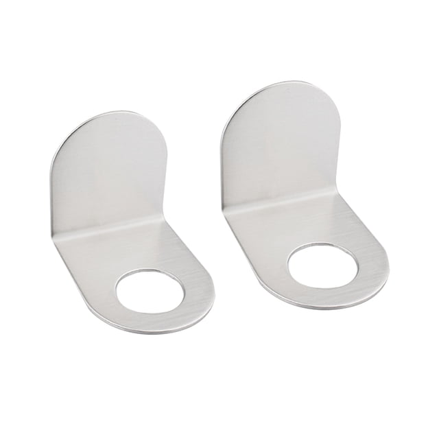2pcs Stainless Steel Wall Mounted Hand Sanitizer Holder Hanging Rack Shampoo Shelf for Kitchen Bathroom (Large Hole+Small Hole)