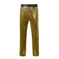 thumbnail image 4 of HOOMEUMY Sequin Pants Men Dress Pant Fashion Vintage Shiny Sparkly Straight Leg Trousers (Gold,S), 4 of 6