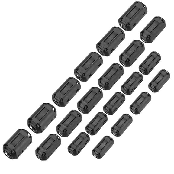 Uxcell 22Pcs 5 Sizes Clip-on Ferrite Ring Core, Ferrite Bead EMI RFI Noise Cable Clip for 3.5mm/5mm/7mm/9mm/13mm Diameter Cable, Black