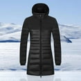 thumbnail image 3 of Uooqdmx Puffer Jacket Womens Winter Coats Solid Color Hooded Oversize Light Down Jacket Oversize Women's Down Jackets & Parkas Black L, 3 of 4