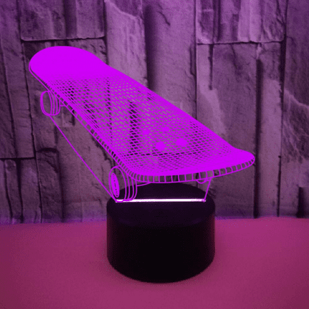 

TIMPCV 3D Optical Illusion Skateboard Sensor Night Light with Touch Remote Control 16 Colors Dimmable Function Atmosphere Lamp for Christmas Thanksgiving（Style 15）