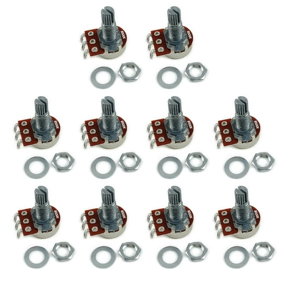 2Pcs Short Shaft Guitar Potentiometers A500K/B500K Linear Taper Potentiometer Volumes Tone Guitar Pots Guitar Accessory