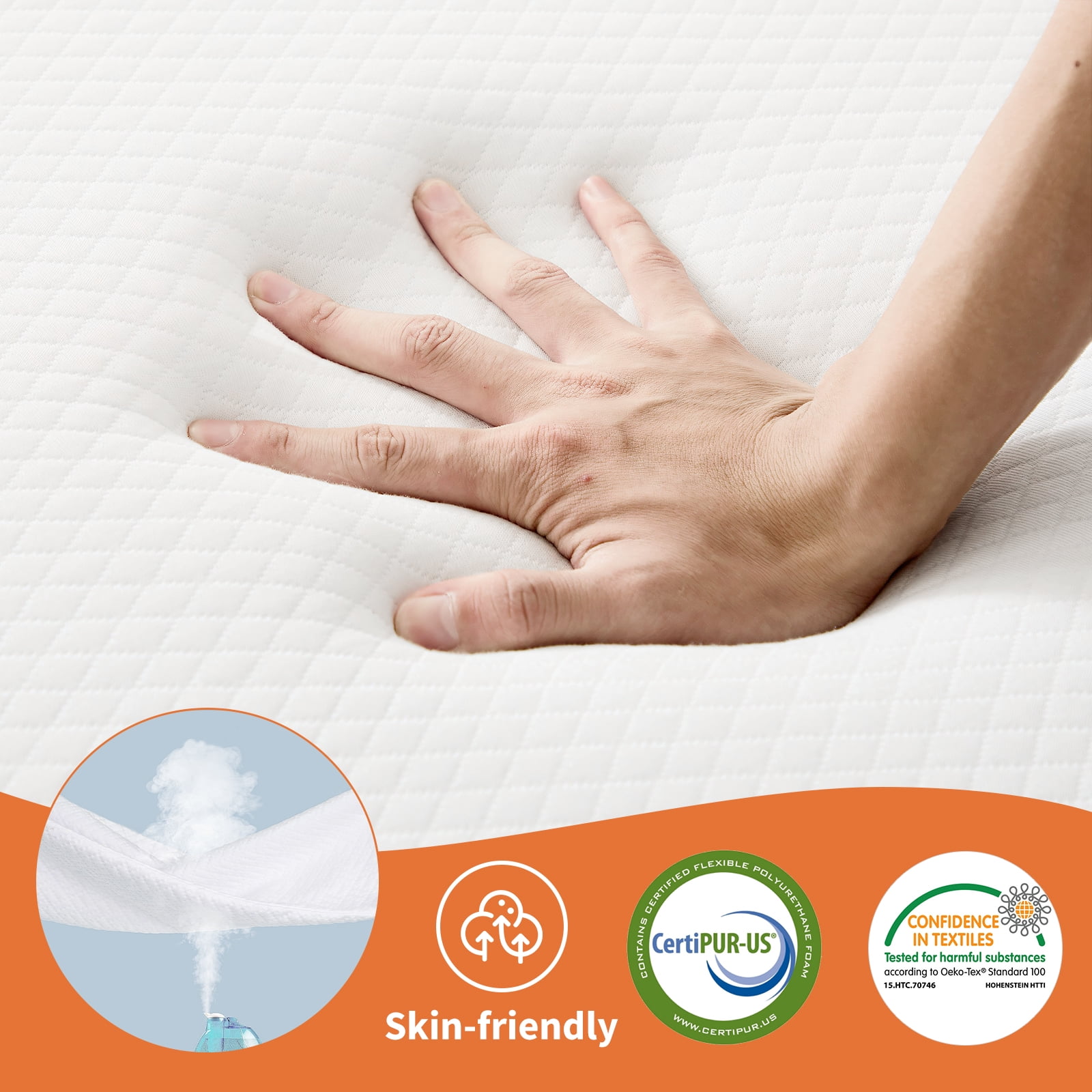 ROSVOVO 4-Inch Twin Size Tri-Fold Memory Foam Mattress, Portable Floor Bed | CertiPUR-US Certified | Washable Cover for Guest, Travel, Camping & Yoga