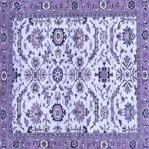 Ahgly Company Machine Washable Indoor Square Abstract Blue Modern Area Rugs, 6' Square