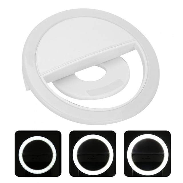 White Mobile Phone Fill Light, Plastic Selfie Circle Light, For Eyelashes Women