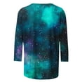 thumbnail image 4 of TKLPEHG 3/4 Sleeve Tops for Women Crew Neck Three-quarter Sleeve Tshirt Cute Comfy Fashion Casual Loose Summer Star Print Graphic Tee Outfits (Multicolor,M), 4 of 5