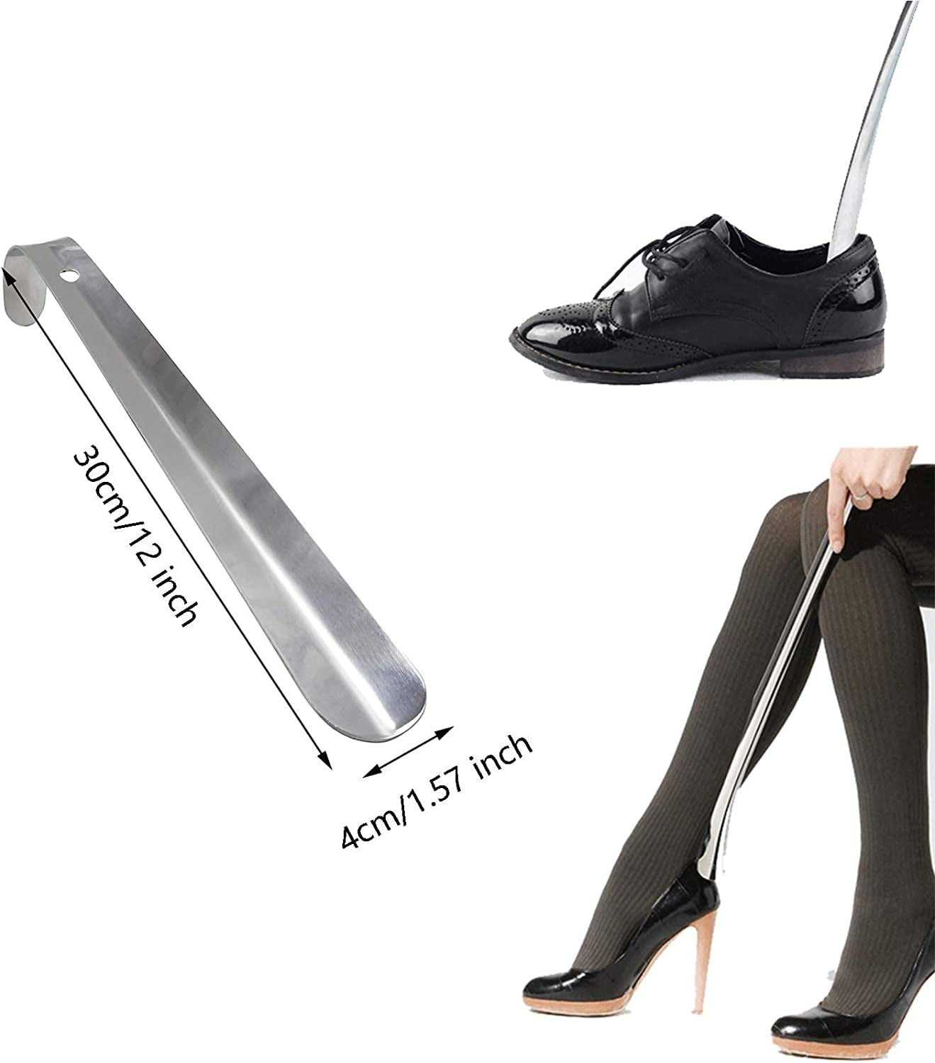 12 inch Long Handle Professional Stainless Steel Shoe Horn Lifter