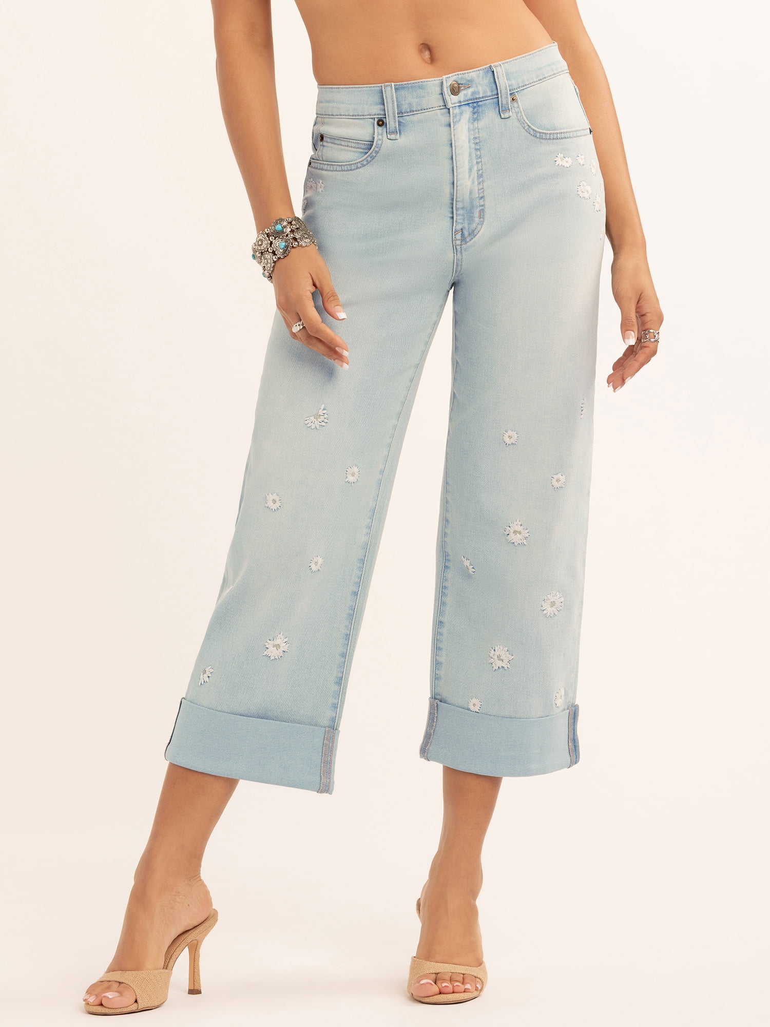 Jessica Simpson Women's Zinnia Wide Leg Boyfriend Jeans, Sizes 2-16