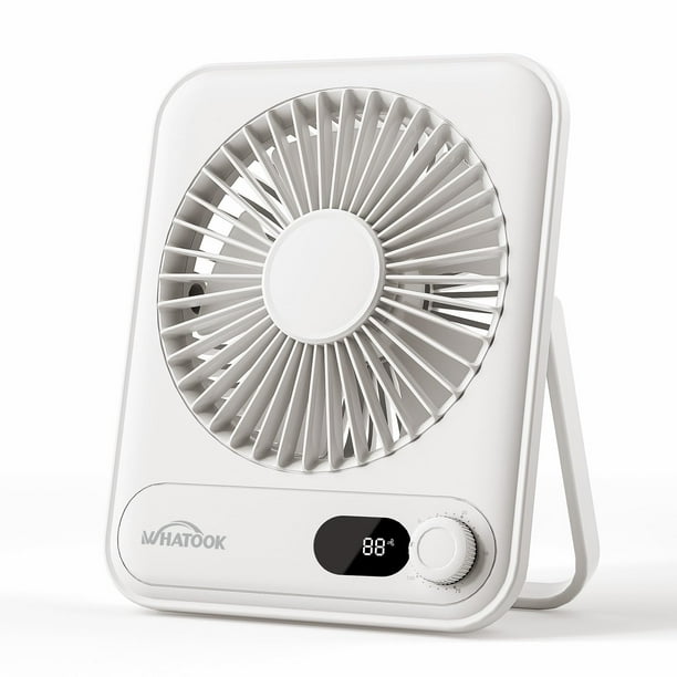 Ventilador de escritorio WHATOOK Small de 2000 mAh con 10 horas de batería recargable