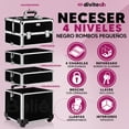 thumbnail image 2 of Comestiquera Profesional Maletín 4 niveles Negro Mini Rombos Divitech® Profesional 4 niveles, 2 of 8