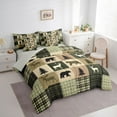 thumbnail image 3 of Feelyou Vintage Lodge Cabin Twin Bedding Sets 7-Piece, Jungle Bear Deer Animal Bedding Comforter Set, Western Countryside Reversible Sheet Sets, Green Breathable Home Decor, 3 of 7