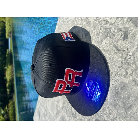 TAINOWEARS PR Black Red Ltrs Baseball Cap Snapback Adjustable