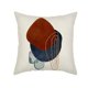 thumbnail image 2 of Juego de 4 fundas de almohada abstractas bohemias modernas de mediados de siglo, 18 x 18, estéticas, azul marino, naranja quemado, decoración geométrica minimalista para Couc, 2 of 5