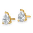 thumbnail image 2 of Auriga Fine Jewelry 14K Yellow Gold 1 cwt. Pear-cut Lab Grown Diamond Stud Post Earrings For Women (Clarity -VS/SI, Color -DEF), 2 of 5
