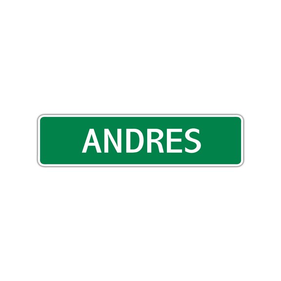 Andres Boys Children Name Letter Printed Wall Plaque Decoration Label Indoor Outdoor Aluminum Sign 4"x18"
