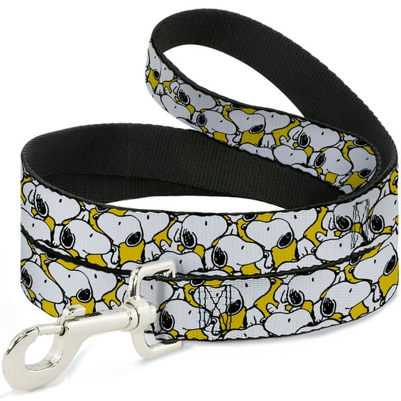 Peanuts Worldwide LLC Pet Leash, Dog Leash, Peanuts Snoopy Pose Stacked Yellow, 4 Feet Long 1.0 Inch Wide