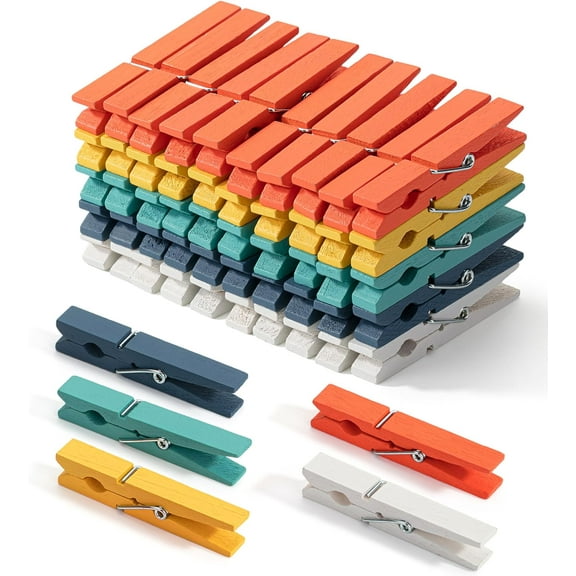 Mr. Pen Wooden Clothes Pins 2.9 inch Strong Grip, Eco-Friendly, Multicolor, 50 Count