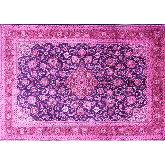 Ahgly Company Indoor Rectangle Medallion Pink Traditional Area Rugs, 6' x 9'