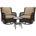 thumbnail image 4 of Soonbuy 3 Piece Patio Bistro Furniture Sets Clearance, Outdoor Wicker Swivel Rocker Patio Set, 360 Degree Swivel Rocking, Beige, 4 of 7