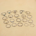 thumbnail image 4 of Bohemian Fashion Diamond Turquoise Elephant Leaf Moon 20-piece Set Ring Joint, 4 of 6