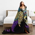 thumbnail image 5 of DouZhe Ultra-Soft Micro Fleece Lightweight Flannel Bed Blanket, Skull Aztec Ethnic Triditional Print Cozy Warm Throw Blankets, 50"x40", 5 of 7