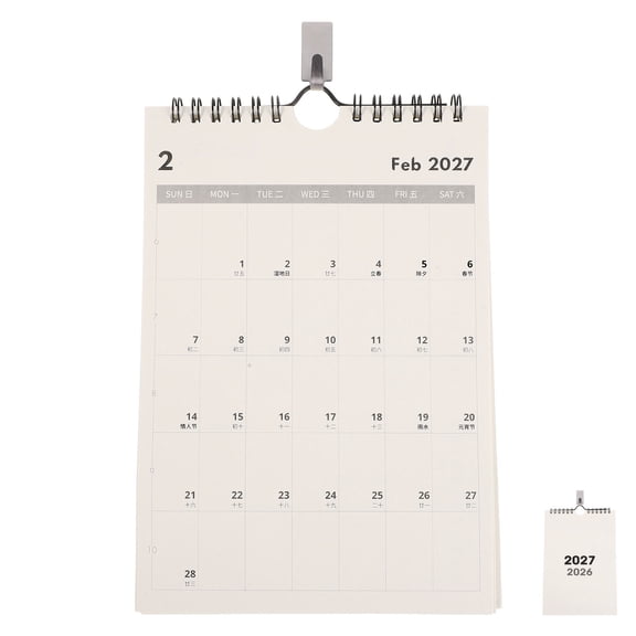 LOLIPPYY 2027 Monthly Wall Calendar with Coil Binding, White Paper Planner for Effective Office and Home Scheduling