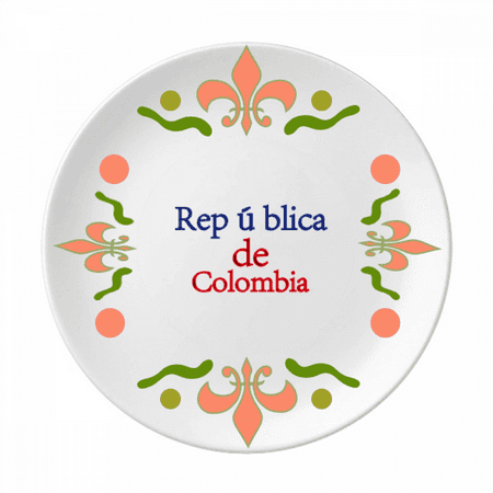 

National Flag Colombia English Country Flower Ceramics Plate Tableware Dinner Dish