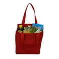 thumbnail image 6 of Simple Ecology Deluxe Organic Cotton Canvas Reusable Grocery Shopping Tote Bag with Bottle Sleeves - Red, 6 of 6