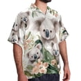 thumbnail image 2 of Koala Men's Short Sleeve Hawaiian Beach Shirt Casual Printed Button Down Summer Unisex Casual Shirt, 2 of 6
